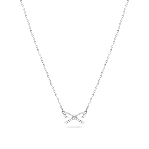 Fine Bow Necklace (Silver)