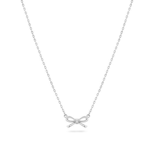 Fine Bow Necklace (Silver)