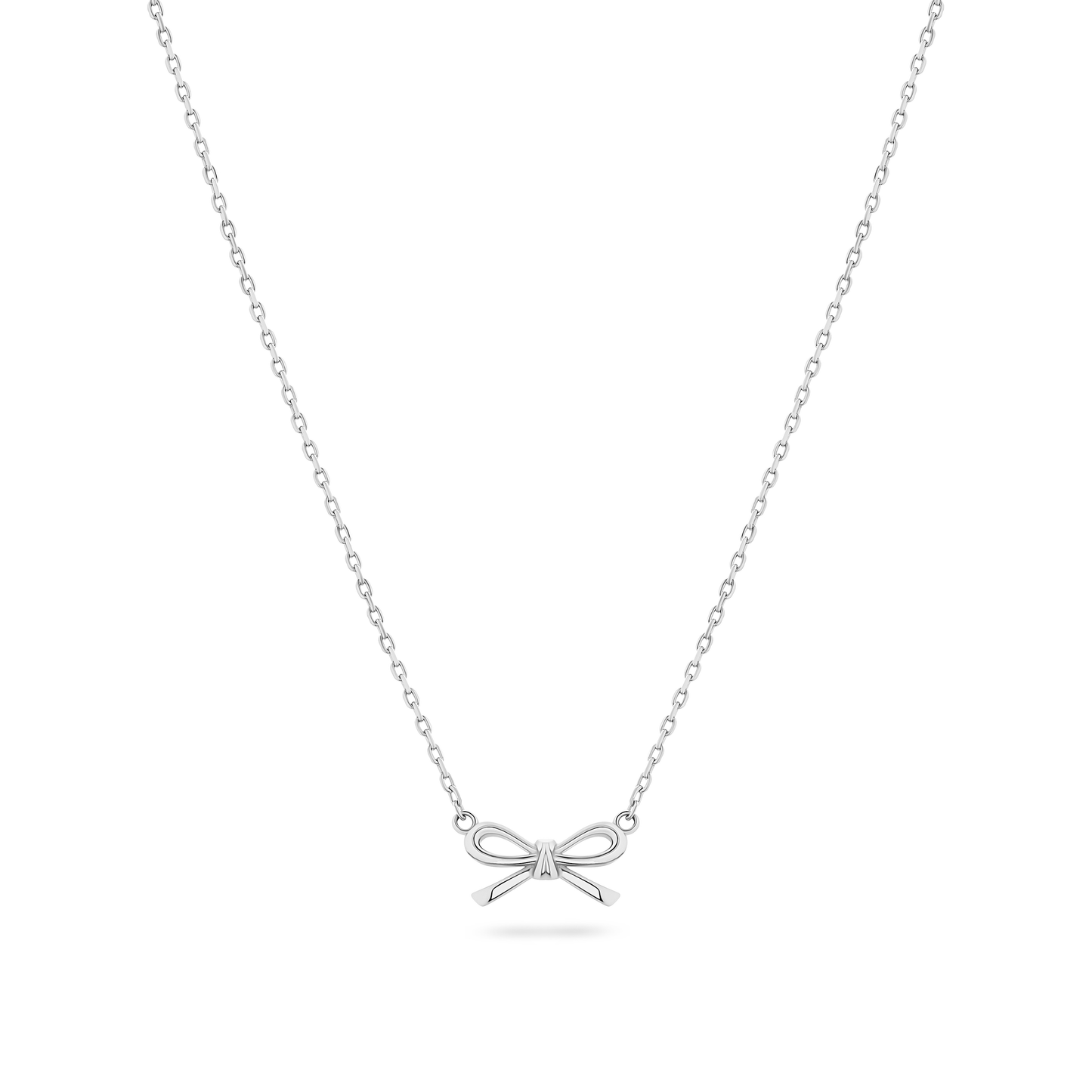 Fine Bow Necklace (Silver)