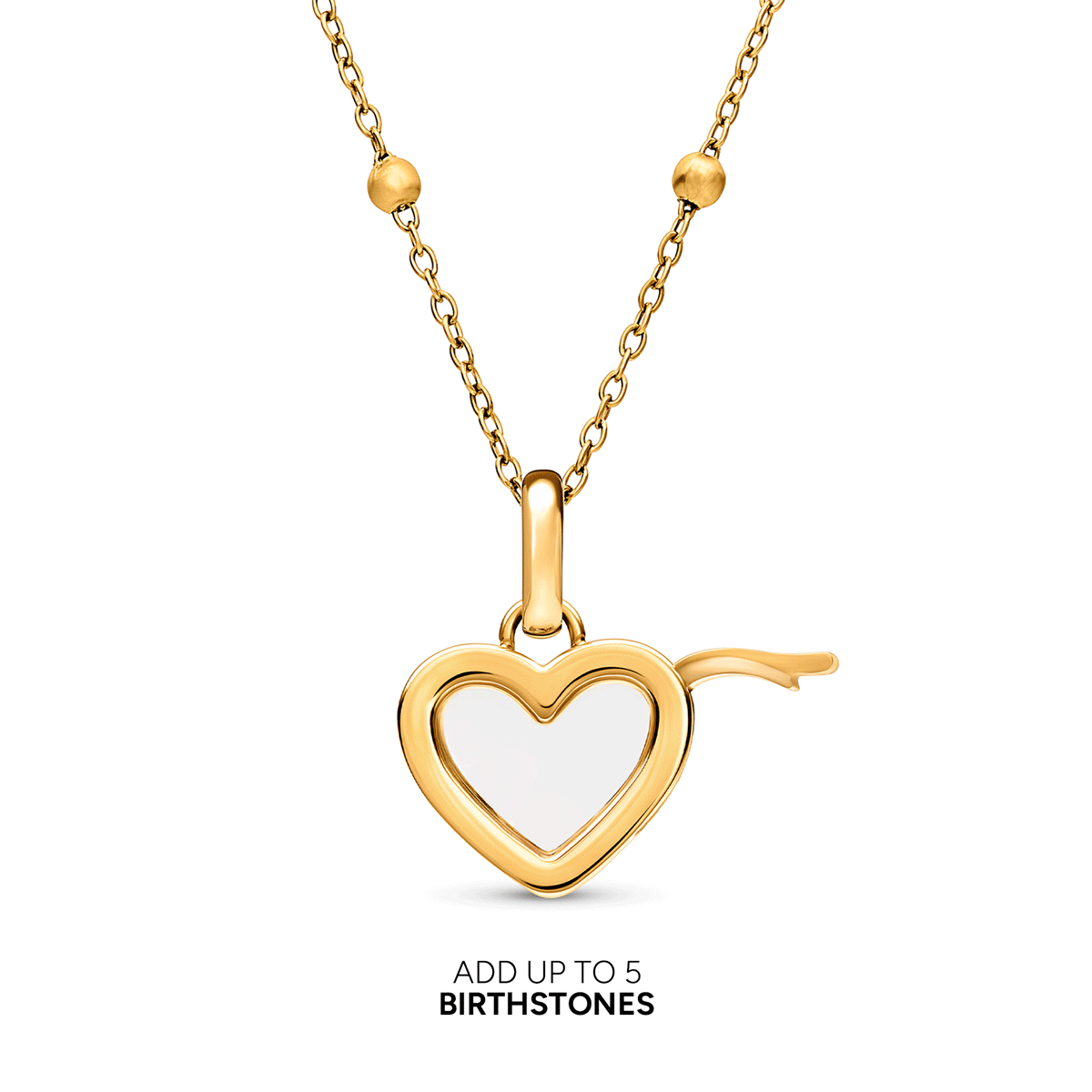 Floating Charm Heart Locket Necklace (Gold)
