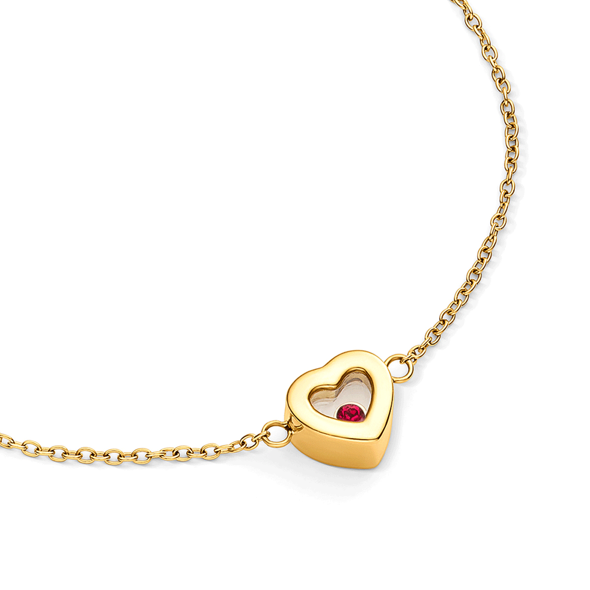 Floating Birthstone Charm Locket (Silver)