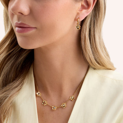 Flower Huggie Earrings (Gold)