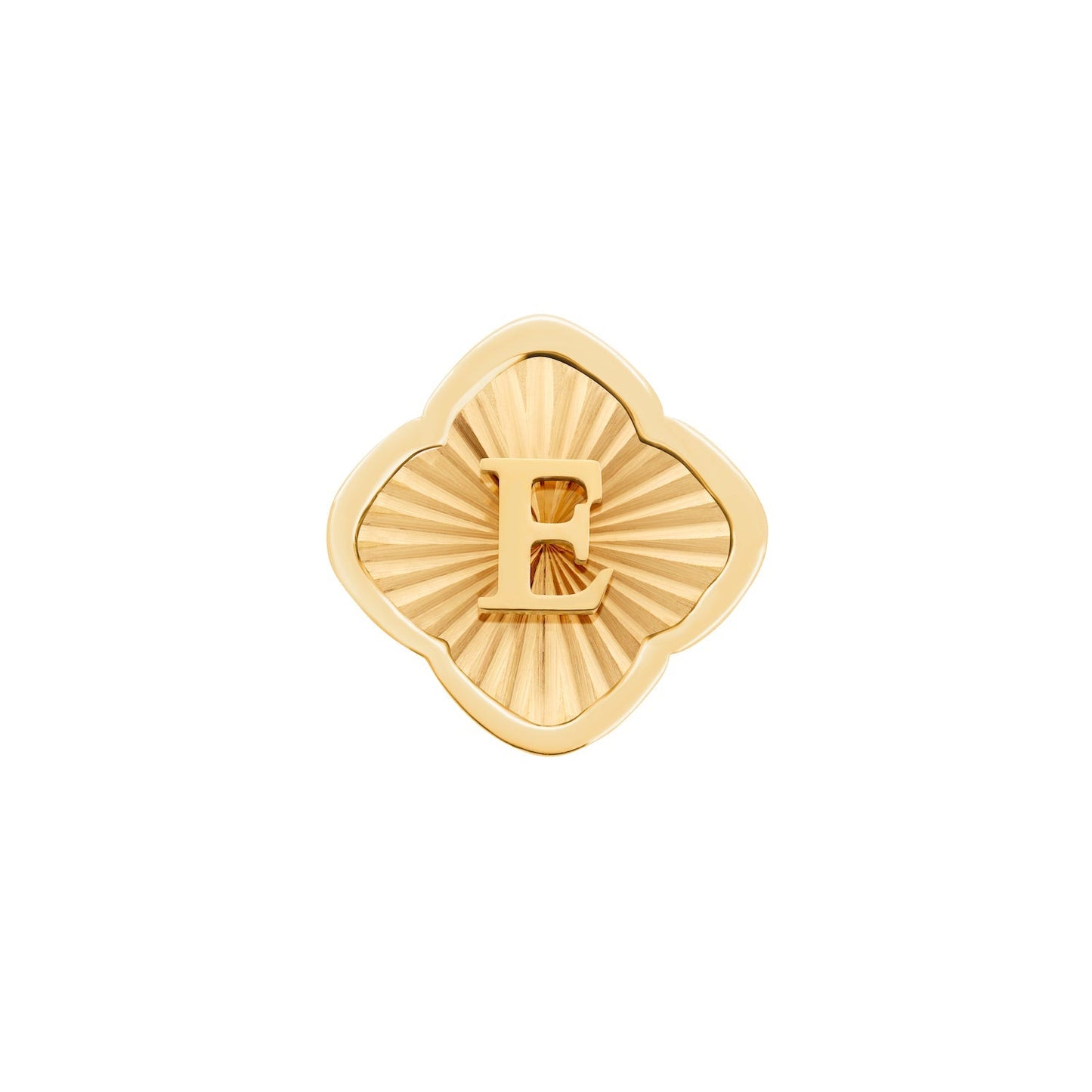 Rosette Textured Clover Charms (Gold) - Initials