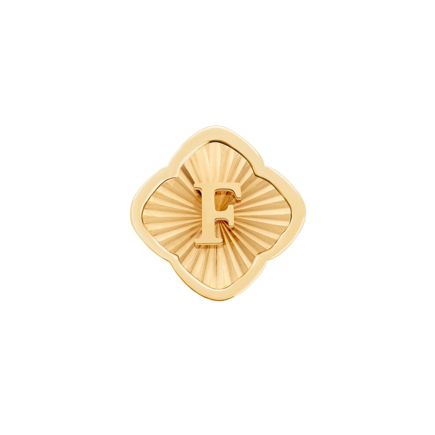 Rosette Textured Clover Charms (Gold) - Initials