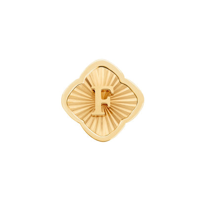 Rosette Textured Clover Charms (Gold) - Initials