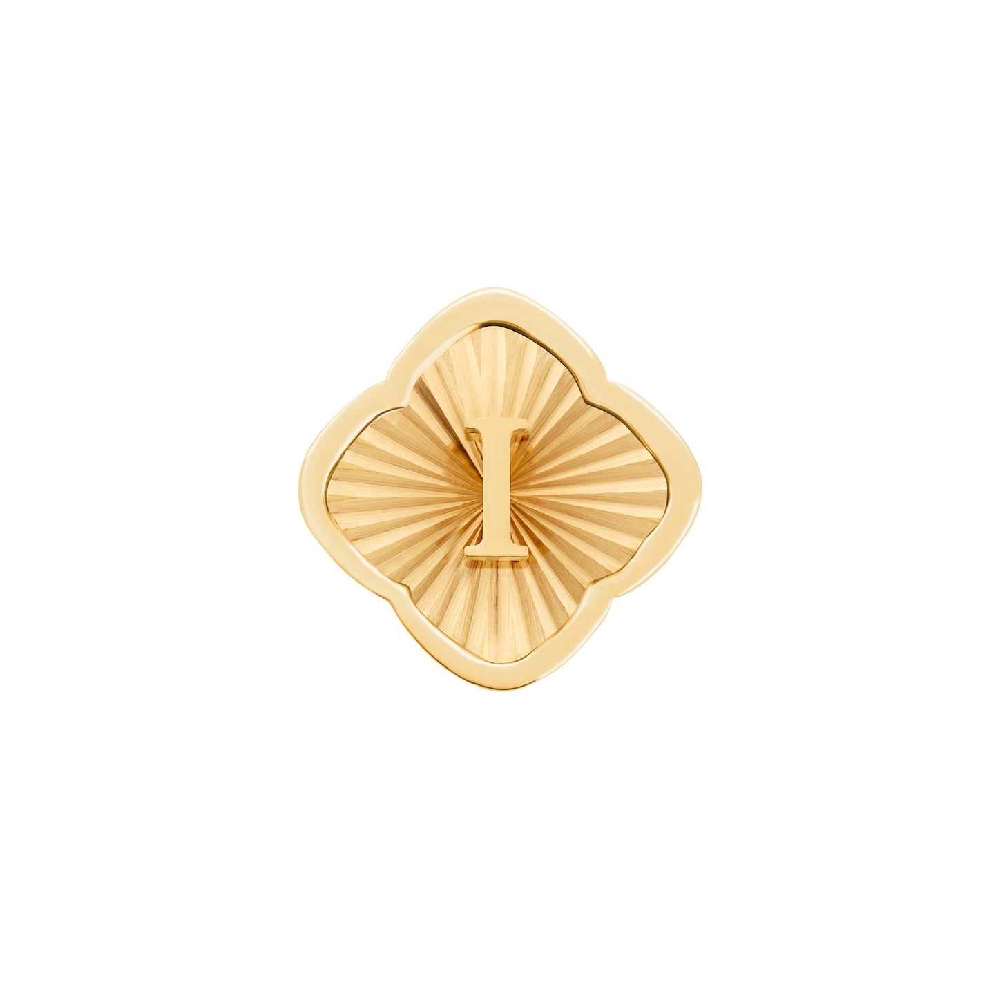 Rosette Textured Clover Charms (Gold) - Initials