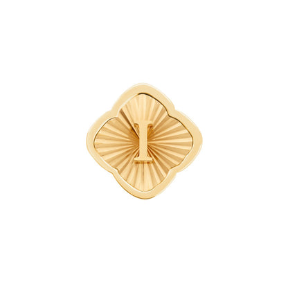 Rosette Textured Clover Charms (Gold) - Initials