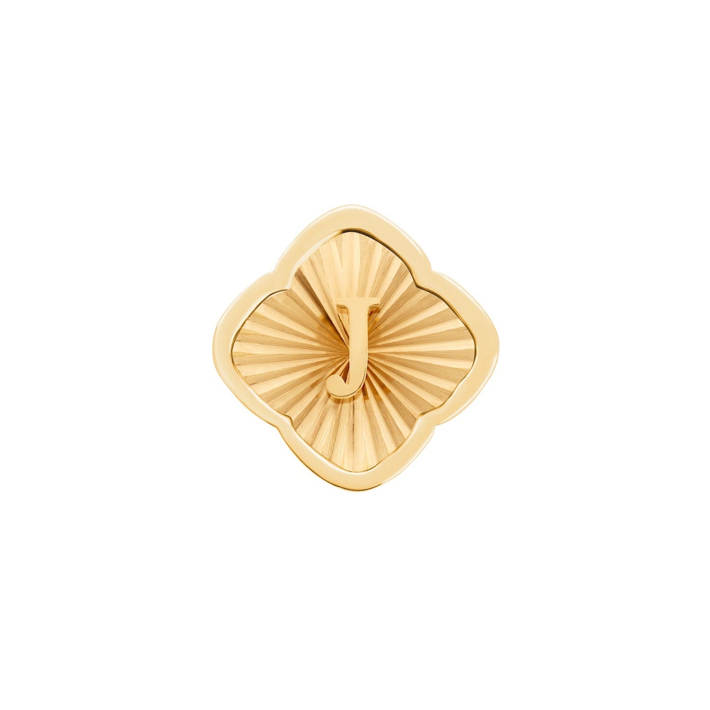Rosette Textured Clover Charms (Gold) - Initials