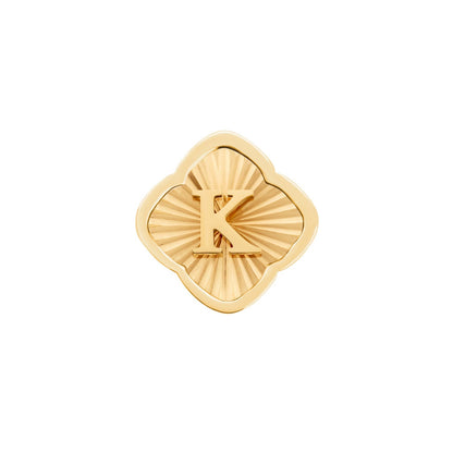Rosette Textured Clover Charms (Gold) - Initials