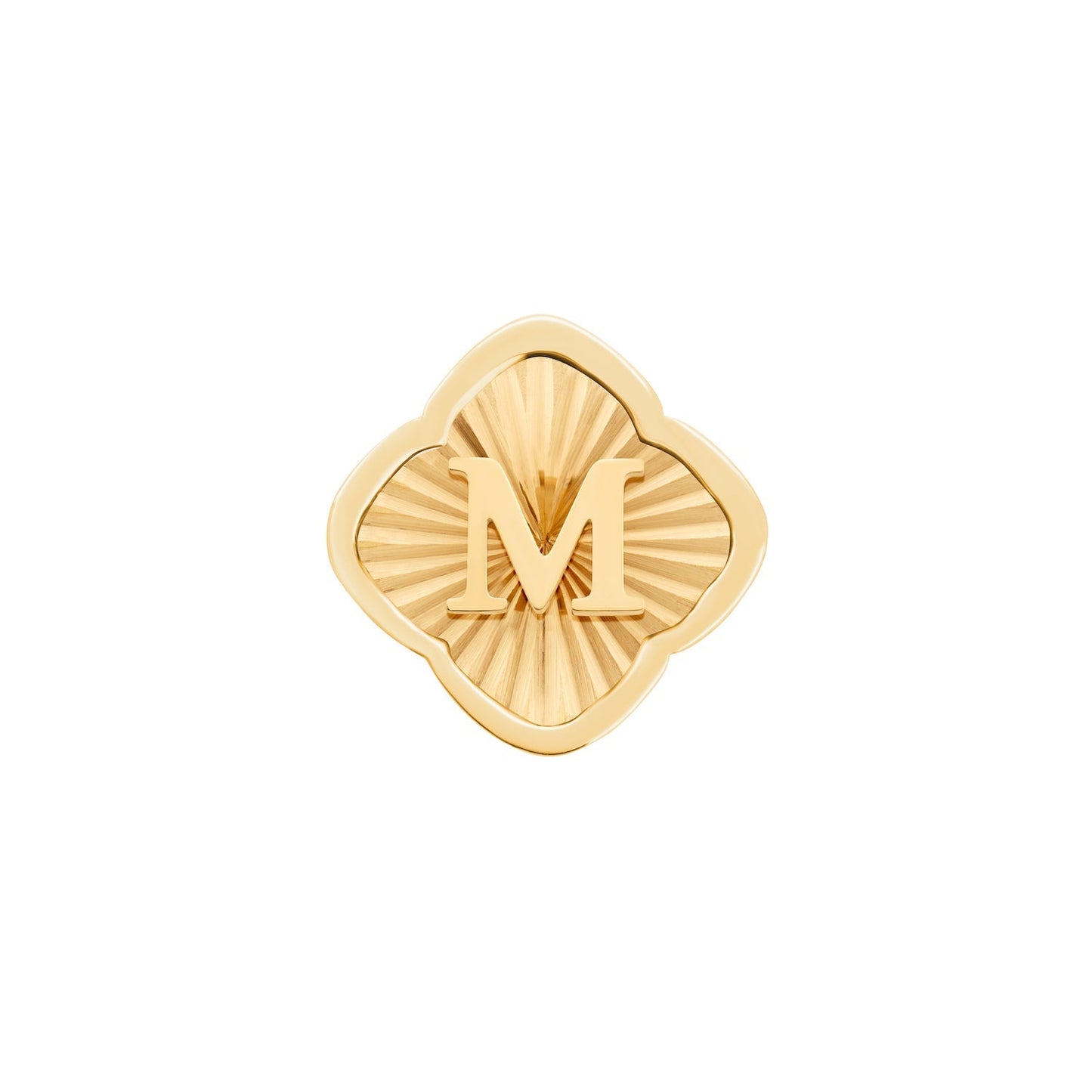 Rosette Textured Clover Charms (Gold) - Initials