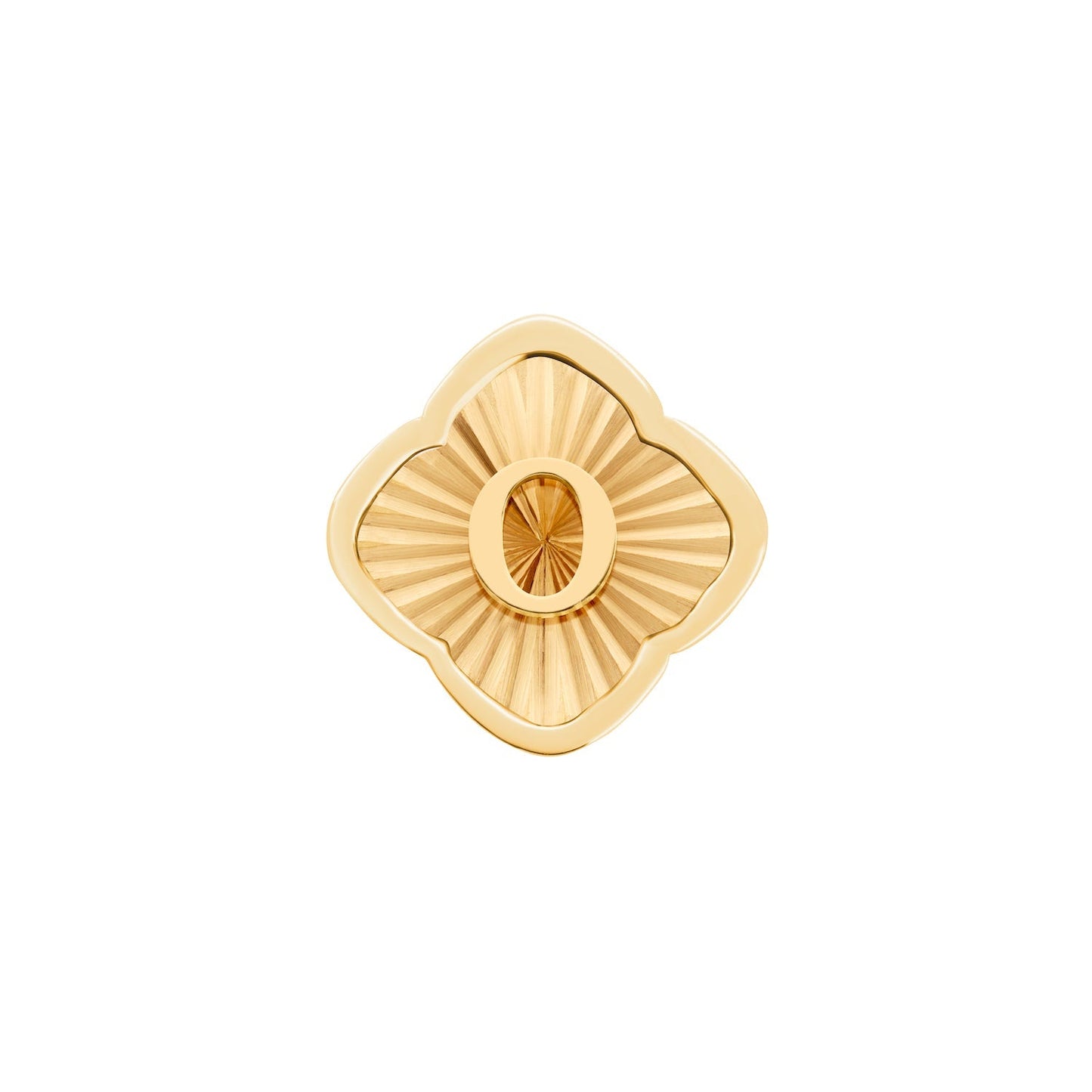 Rosette Textured Clover Charms (Gold) - Initials