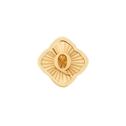 Rosette Textured Clover Charms (Gold) - Initials