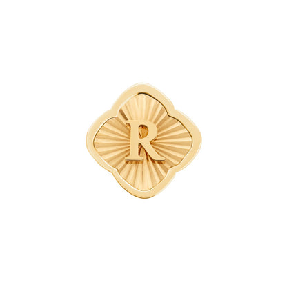 Rosette Textured Clover Charms (Gold) - Initials