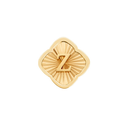 Rosette Textured Clover Charms (Gold) - Initials