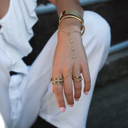 'Forever' Link Crystal & Gold Ring