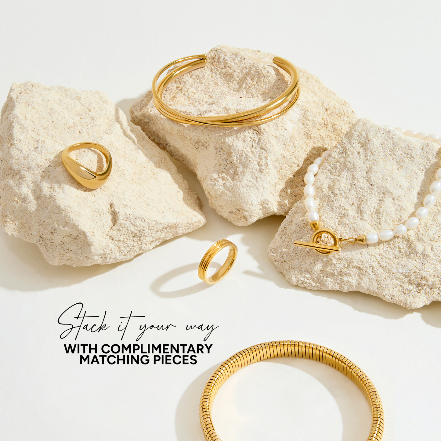 T-bar Pearl Bracelet (Gold)