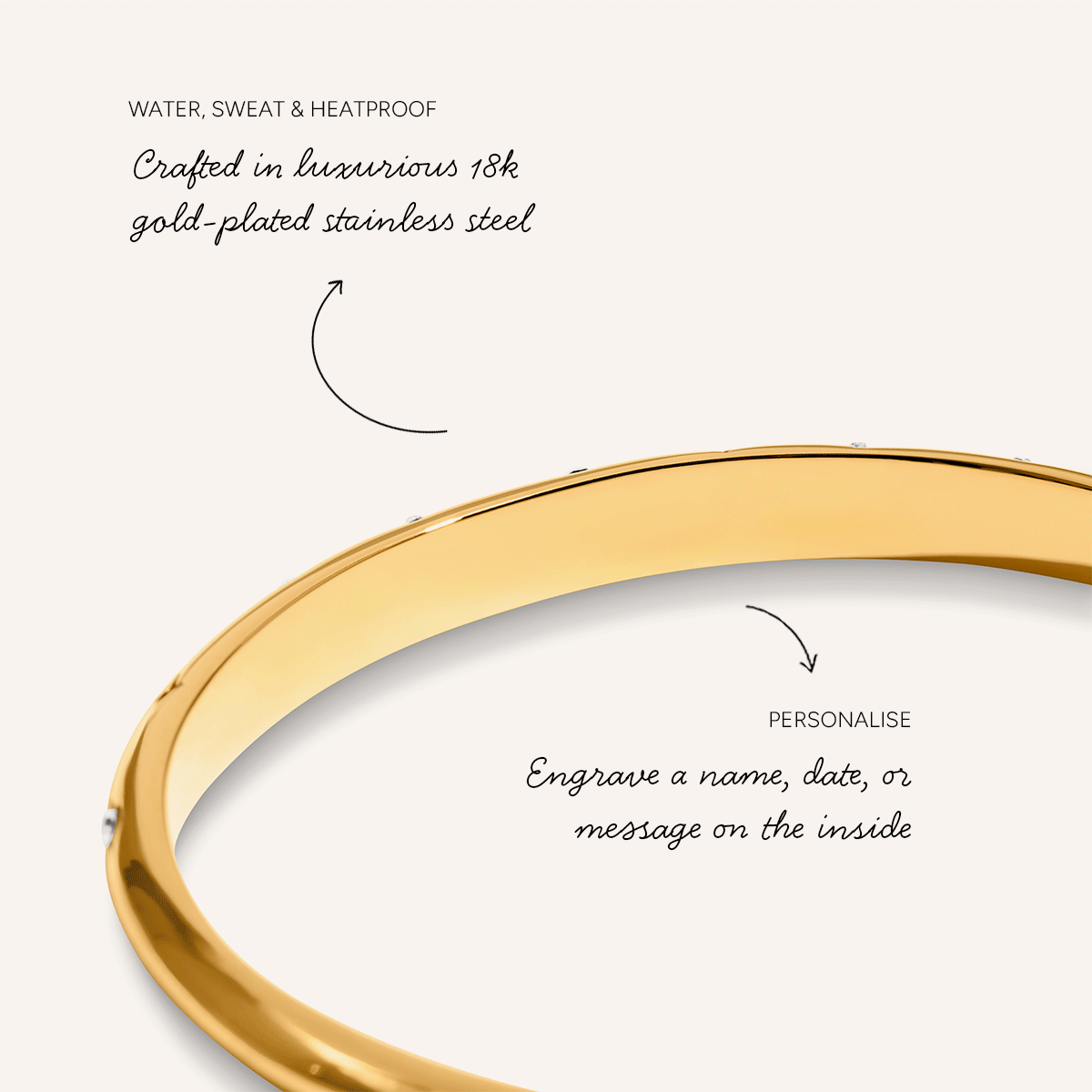 Custom Moon and Back Bangle (Gold)