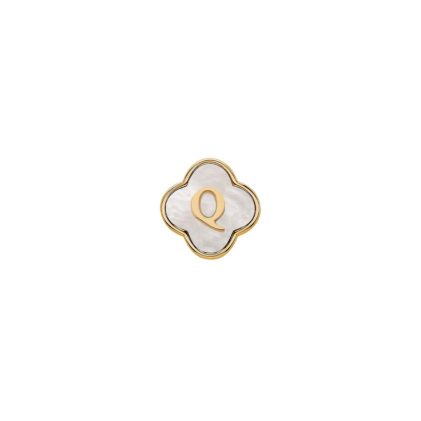 Pearl Clover Charms (Gold) - Initials