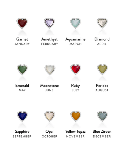 Birthstone Name Necklace (Silver)