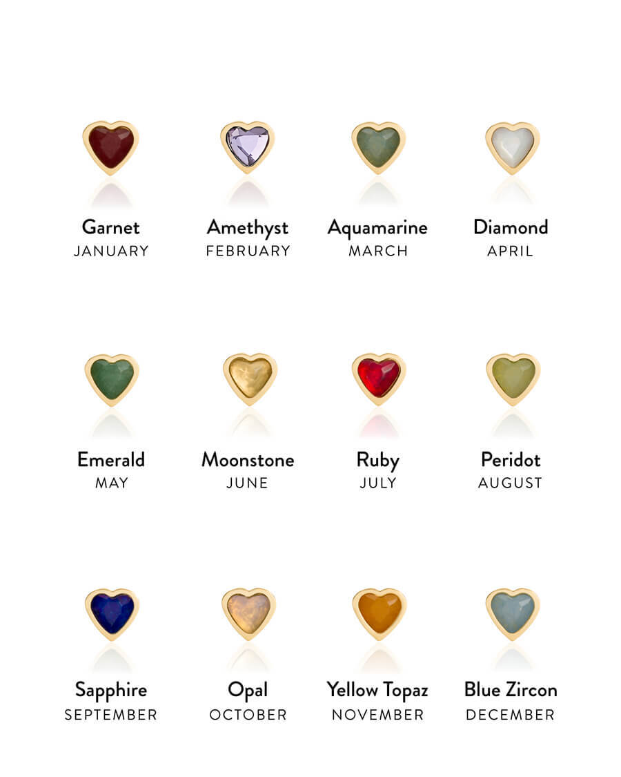 Custom Heart Birthstone Ring (Gold)