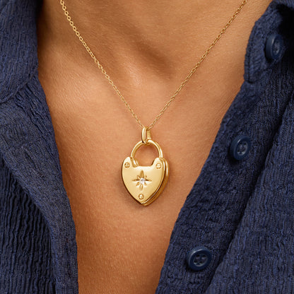 Photo Love Locket Necklace (Gold) - TEST