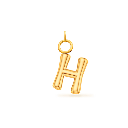 Mini Molten Initial Charm (Gold)