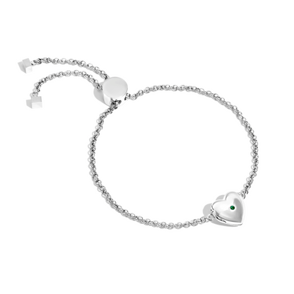 Heart Photo Locket Bracelet (Silver)