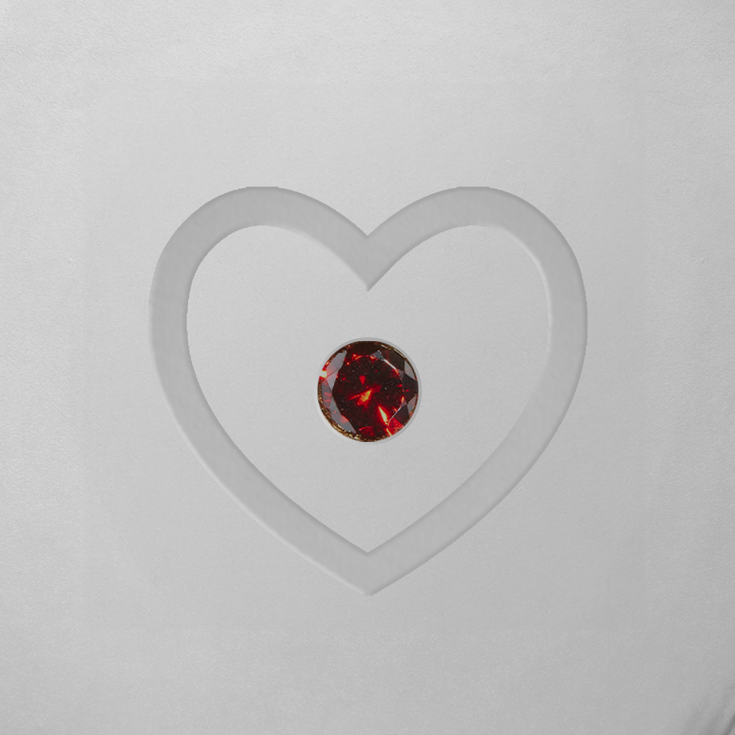 Stamped - Crystal Heart Birthstone