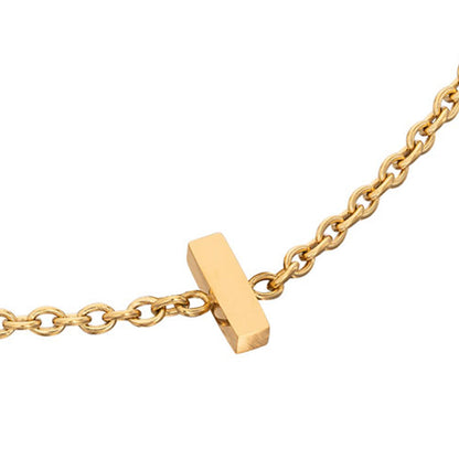 Birthstone & Made Mine Letter Bracelet (Gold)