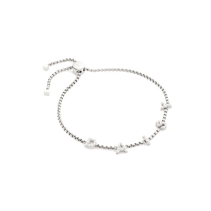 Pearl Custom Name Bracelet (Silver)