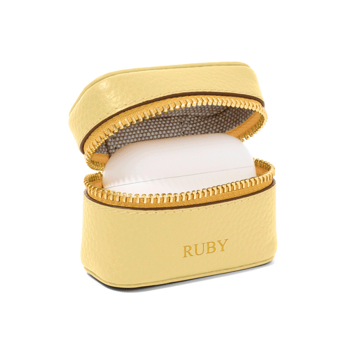 Leather Airpods Case (Butter Yellow)