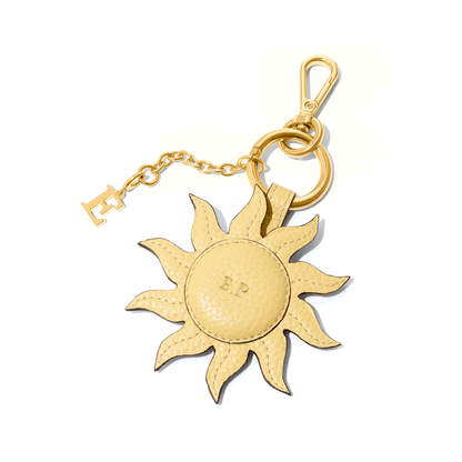 Leather Sun Keyring (Butter Yellow)