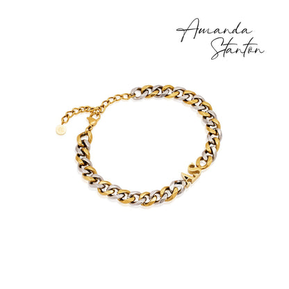 Initial Curb Bracelet (Gold/Silver)