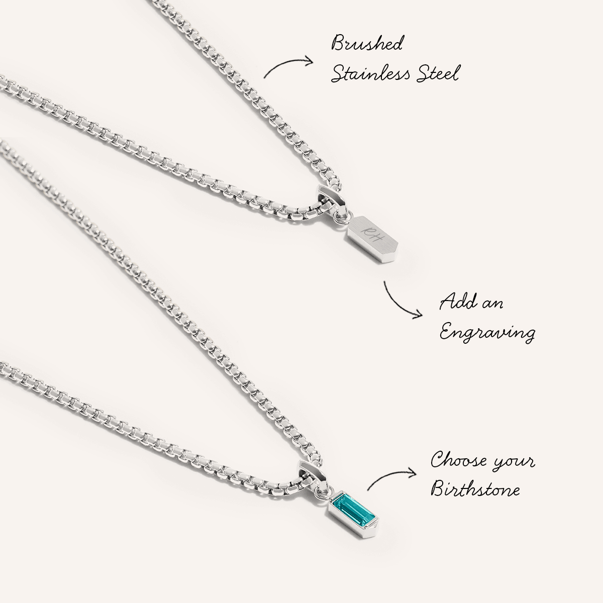Intersection Birthstone Pendant (Silver)
