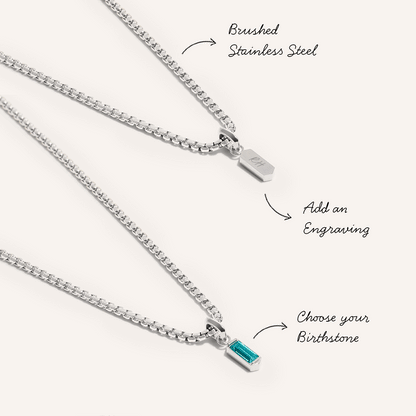 Intersection Birthstone Pendant (Silver)