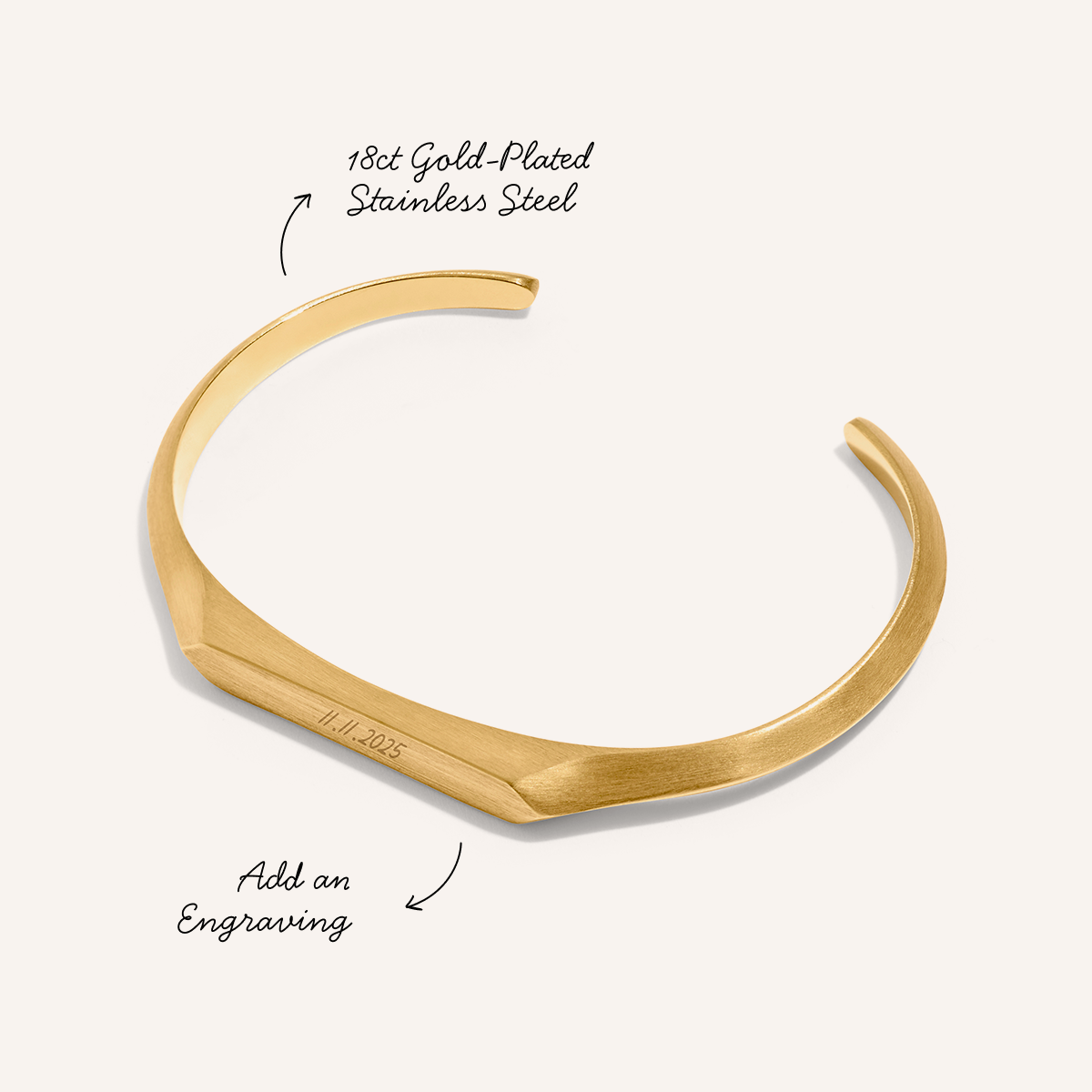 Intersection Cuff Bangle (Gold)