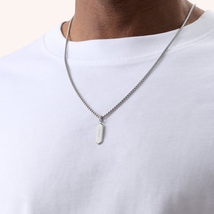 Intersection Engravable Tag Pendant (Silver)