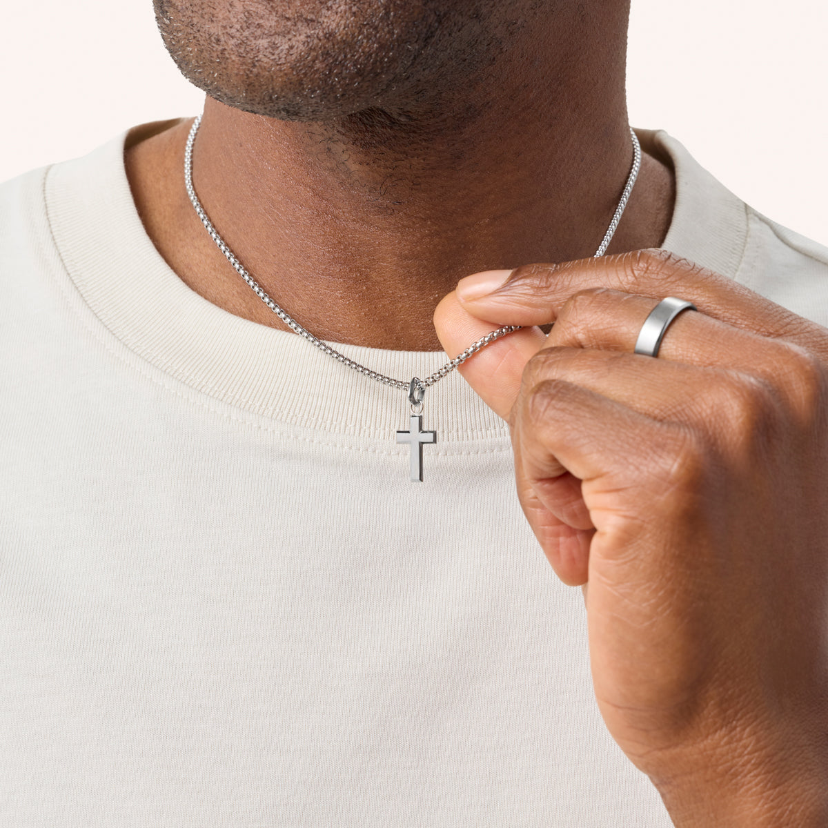 Intersection Cross Pendant (Silver)