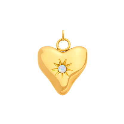 Molten Heart Birthstone Charm (Gold)