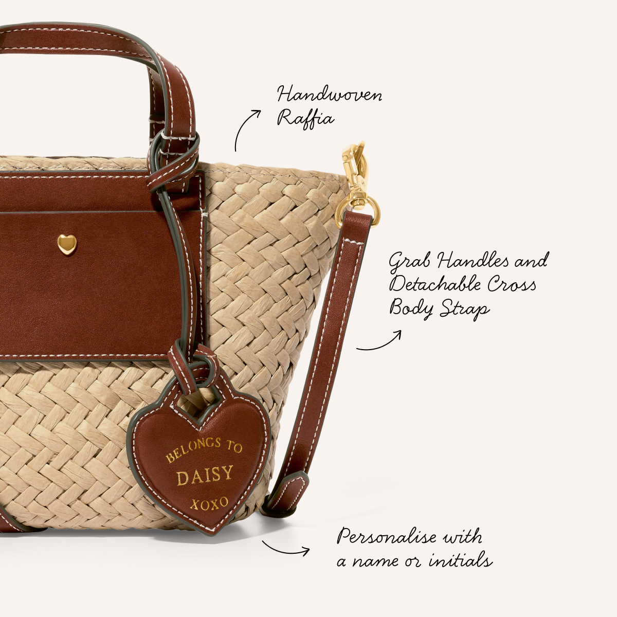Kid's Raffia Structured Bag (Natural)