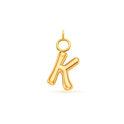Mini Molten Initial Charm (Gold)