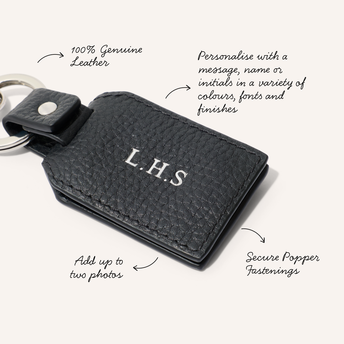 Leather Photo Keyring (Black)
