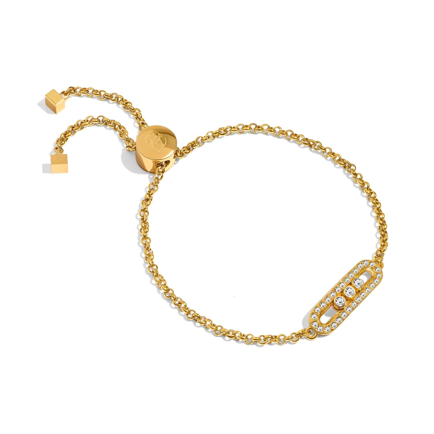 Birthstone Kinetic Pavé Bracelet (Gold)