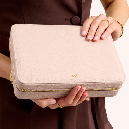 Large Leather Jewellery Box (Blush Nude)
