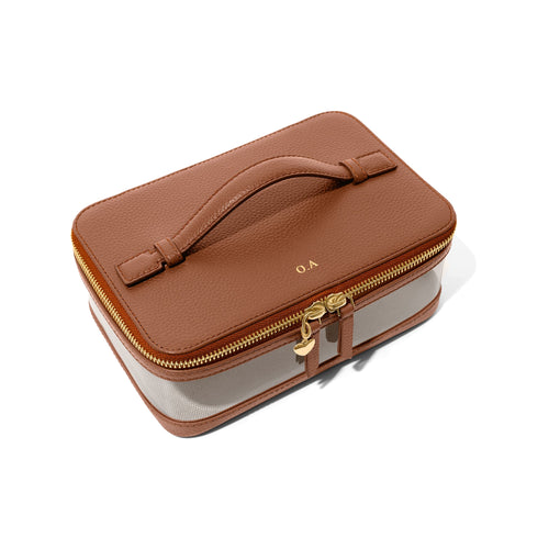 Large Vanity Cosmetic Bag (Tan)
