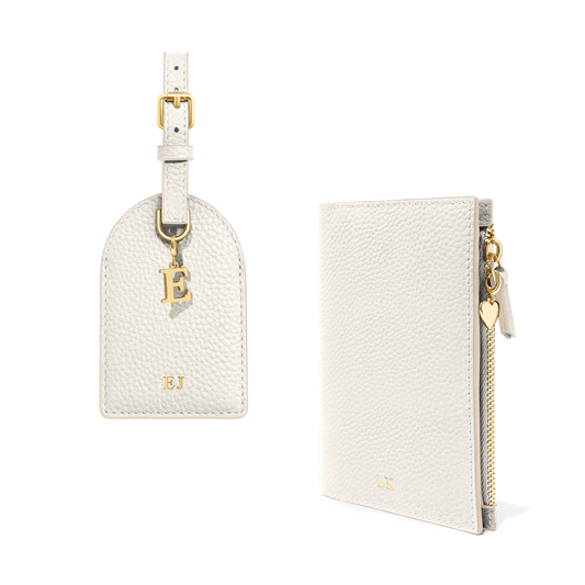 Leather Travel Set (Ivory)