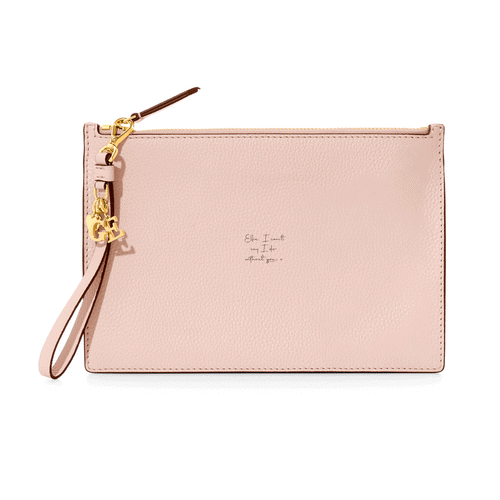 Leather Clutch Pouch (Blush)