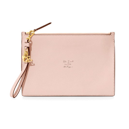 Leather Clutch Pouch (Blush)