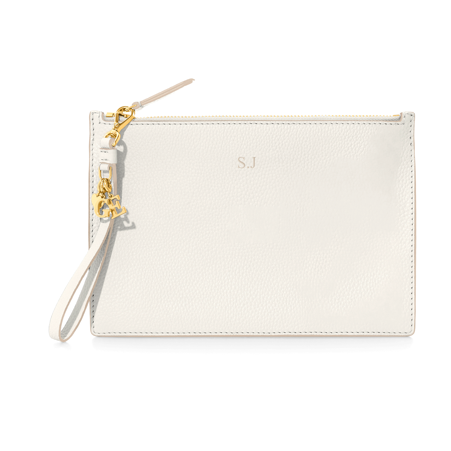 Leather Clutch Pouch (Ivory)