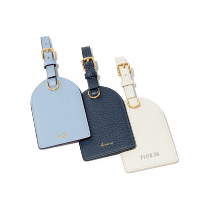 Leather Luggage Tag (Powder Blue)